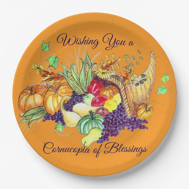 Assiettes En Carton A Cornucopia of Blessings (Devant)