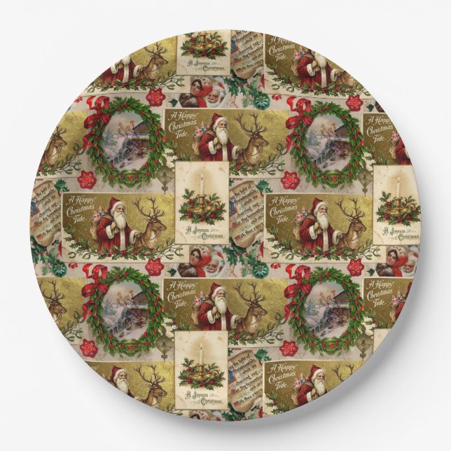 Assiettes En Carton A Happy Christmas Tide (Devant)