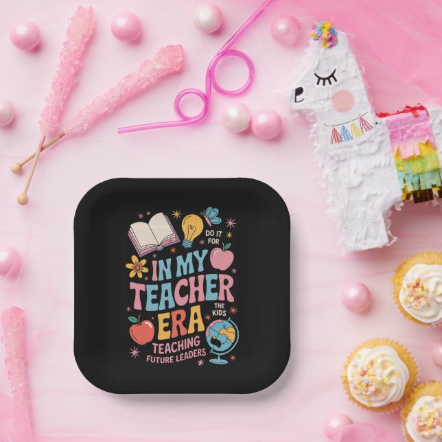 Assiettes En Carton À l'ère de mon enseignant Retour à l'école materne (Fête)