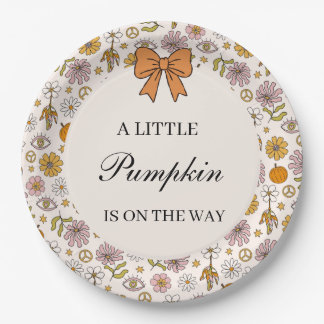 Assiettes En Carton A Little Pumpkin Boho Baby Shower Plate