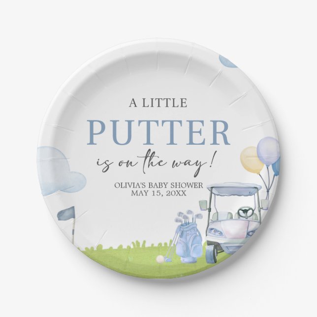 Assiettes En Carton A Little Putter Golf Baby Shower (Devant)