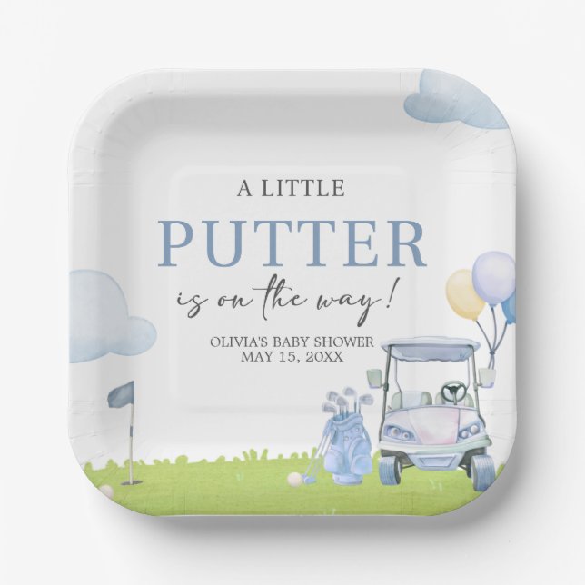 Assiettes En Carton A Little Putter Golf Baby Shower (Recto)