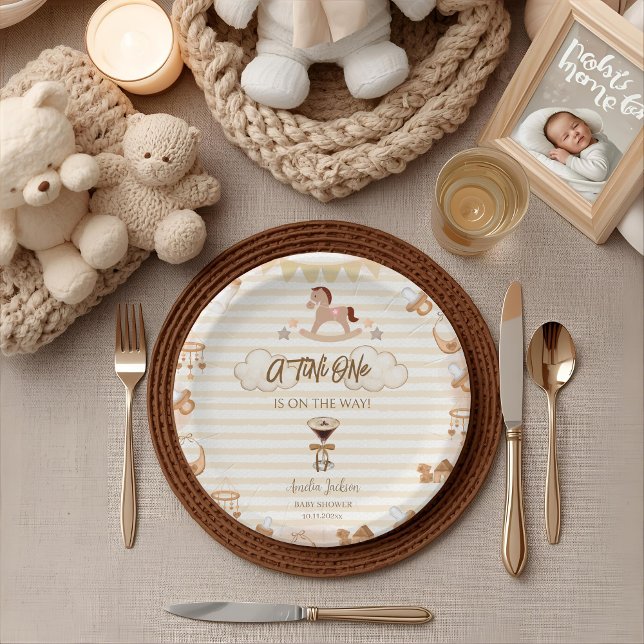 Assiettes En Carton A Tini One On The Way Espresso Martini Baby Shower (Créateur téléchargé)