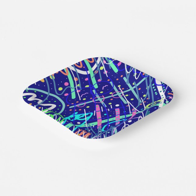 Assiettes En Carton A travers le ciel nocturne (Angulaire)