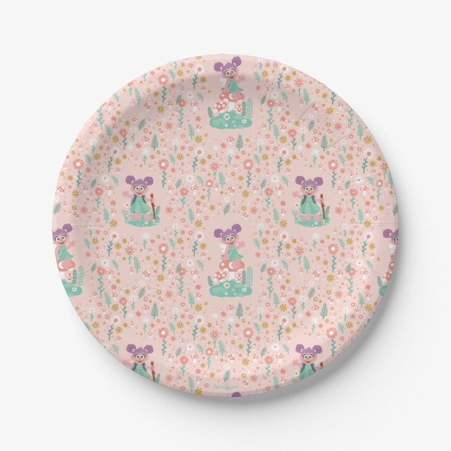 Assiettes En Carton Abby Cadabby | Motif de fleurs de bois (Devant)