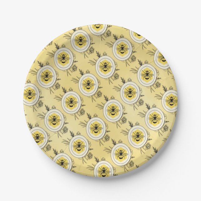 Assiettes En Carton Abeille (Devant)