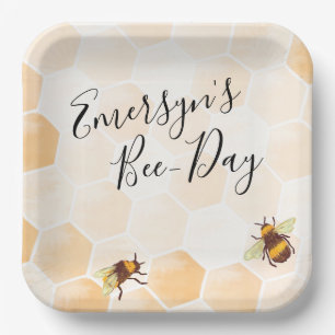 Assiettes En Carton Abeille aquarelle