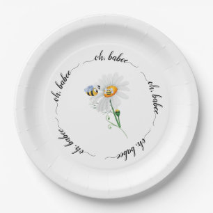 Assiettes En Carton Abeilles d'aquarelle mignonnes et Baby shower de m