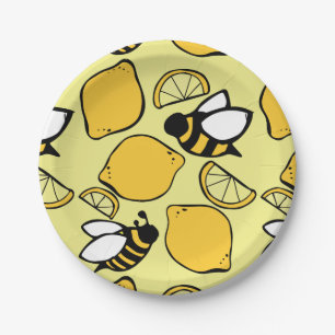 Assiettes En Carton Abeilles et citrons pour la citronnelle