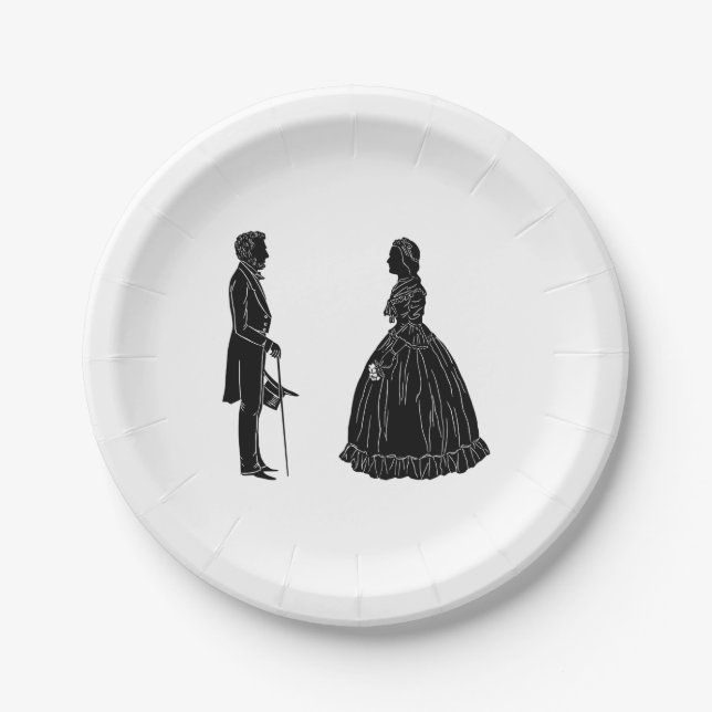 Assiettes En Carton abraham lincoln mary todd lincoln silhouette (Devant)
