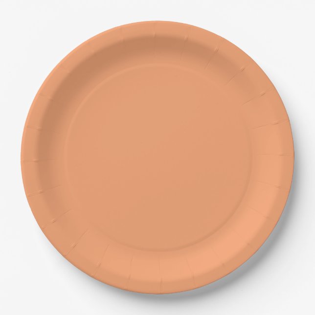 Assiettes En Carton Abricot Uni (Devant)