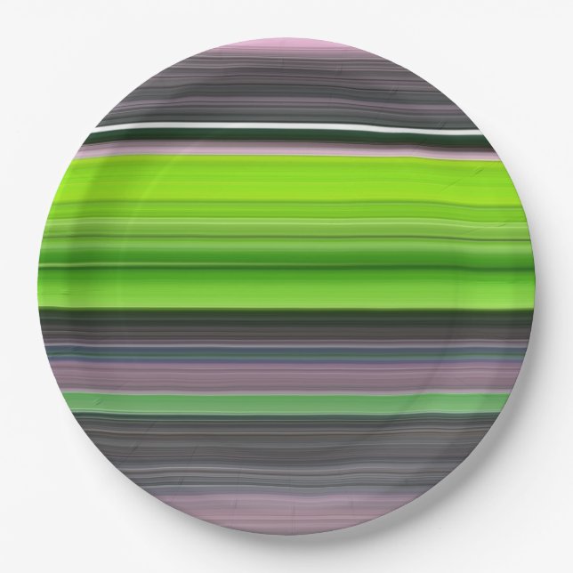 Assiettes En Carton Abstract #1: Lime and grey (Devant)
