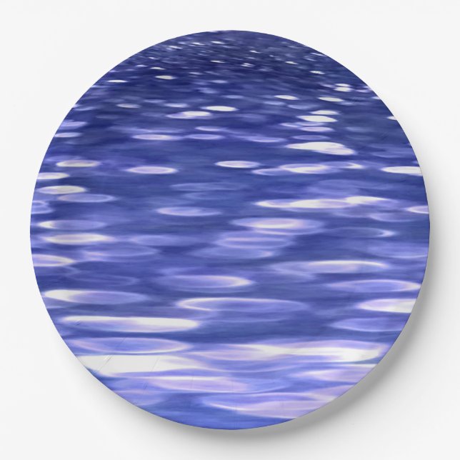 Assiettes En Carton Abstrait #3 : Bleu shimmer (Devant)