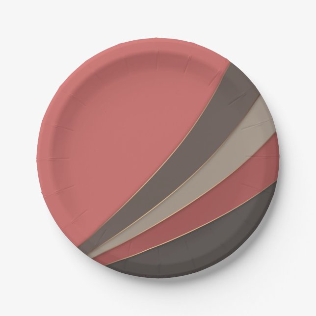 Assiettes En Carton Abstrait imprimé simple géométrique moderne (Devant)