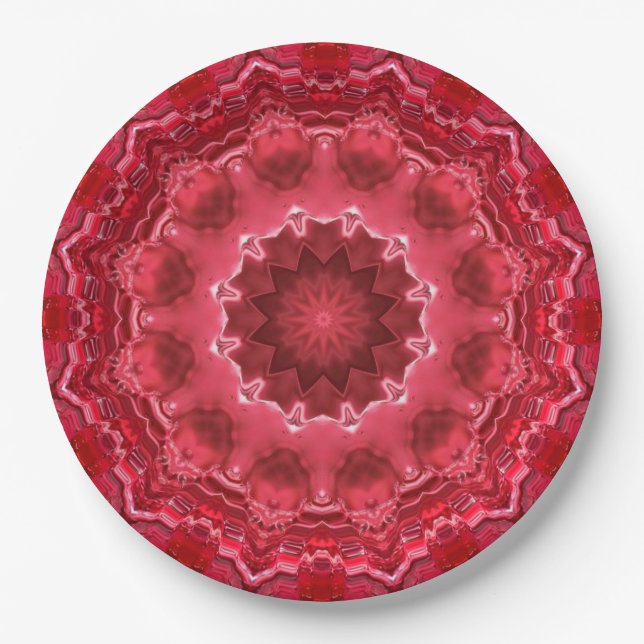 Assiettes En Carton Abstrait, mandala, kaléidoscope (Devant)