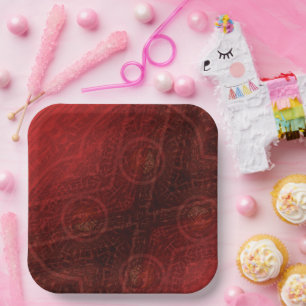 Assiettes En Carton Acceptation   Médaillons de méditation rouge