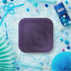 Assiettes En Carton Acceptation   Motif Boho violet écectique