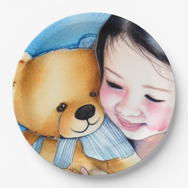 Assiettes En Carton Accrocher un ours (Devant)