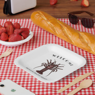 Assiettes En Carton Accueil de fruits de mer modernes Homard sashimi n