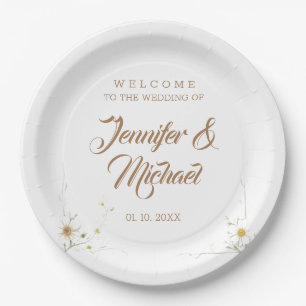Assiettes En Carton Accueil minimaliste Mariage moderne