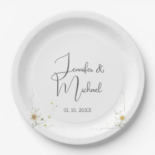 Assiettes En Carton Accueil minimaliste Mariage moderne