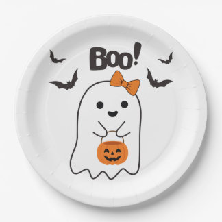 Assiettes En Carton Achats de Halloween Boo