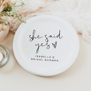Assiettes En Carton ADELLA Moderne Minimaliste Elle a Dit Oui Baby Sho