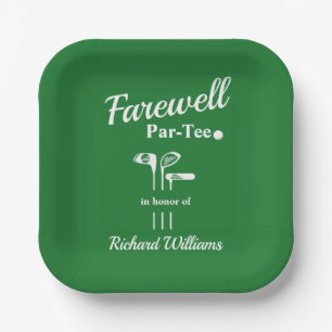 Assiettes En Carton Adieu Retraite Golf Clubs Theme Par Tee