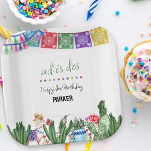 Assiettes En Carton Adios Dos 3e Anniversaire Trois-Esta Fiesta Fête