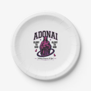 Assiettes En Carton Adonai Gloire à Dieu Vintage Christian Vector Desi