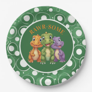 Assiettes En Carton Adorable Baby Dinosaur's Party