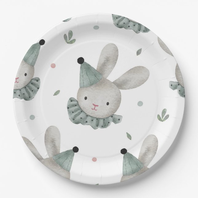 Assiettes En Carton Adorable chic lapin lapin rustique lapin (Devant)