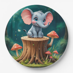 Assiettes En Carton adorable dessin bébé éléphant bébé