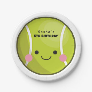 Assiettes En Carton Adorable Kawaii Tennis Ball Personnalisé Nom Cute