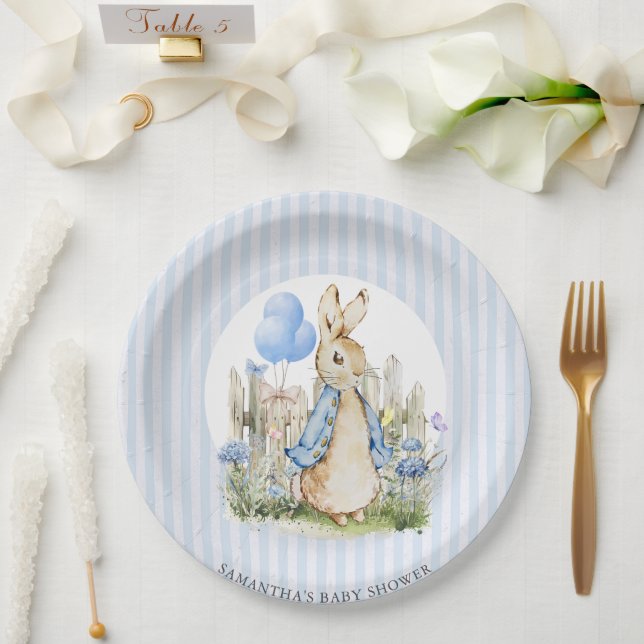 Assiettes En Carton Adorable Peter Rabbit Baby shower garçon (Mariage)