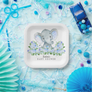 Assiettes En Carton Adorable Safari Elephant Boys Baby shower