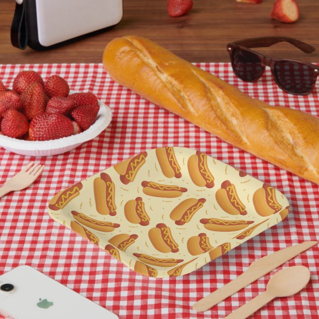 Assiettes En Carton adorateurs de hotdog (Pique-nique)