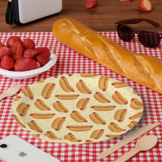 Assiettes En Carton adorateurs de hotdog  (Pique-nique)