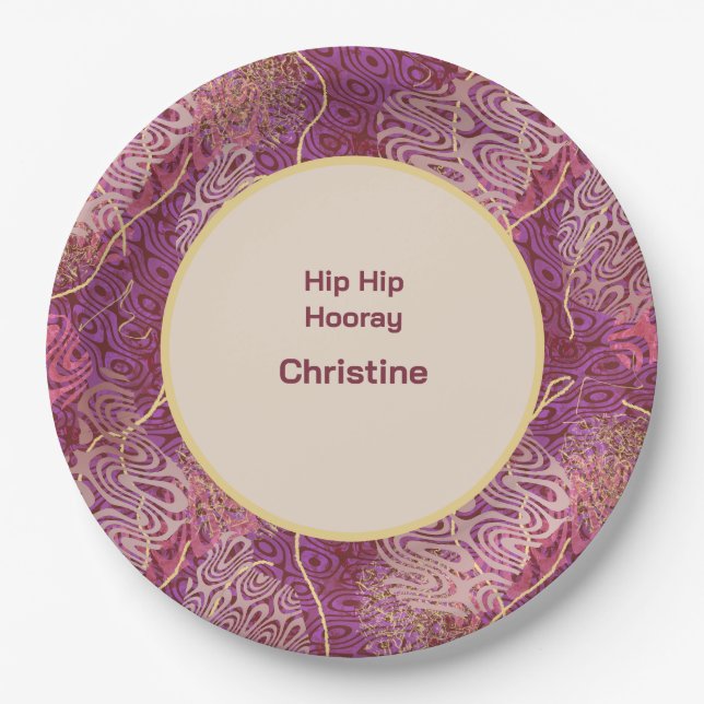 Assiettes En Carton Adult Birthday Silhouette Stencil Art Pattern (Devant)