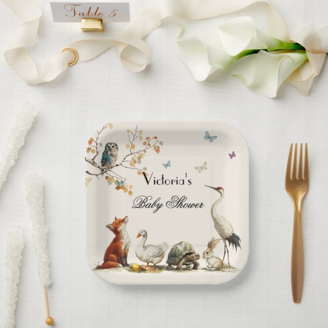Assiettes En Carton Aesop's Storybook Characters Baby Shower (Mariage)