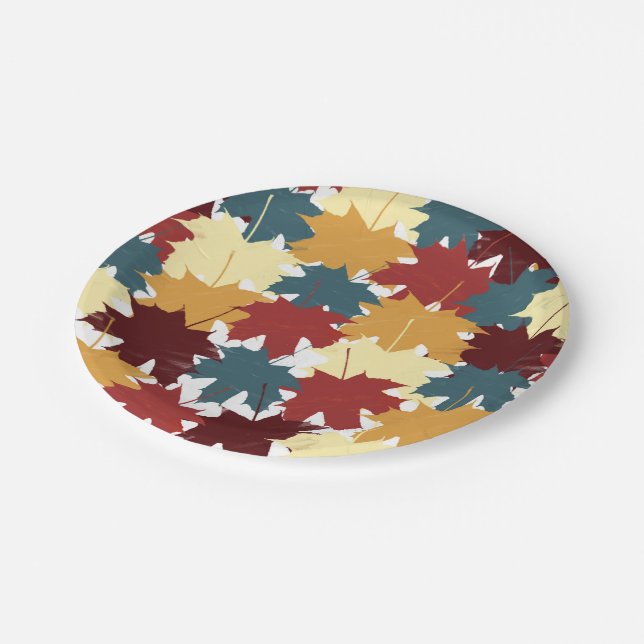 Assiettes En Carton Affaire Autumn Leaves (Angle)