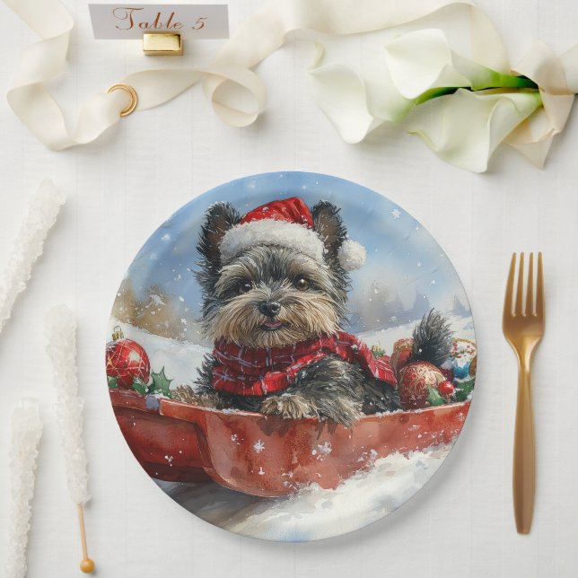 Assiettes En Carton Affenpinscher Chien dans la corniche laissez-le ne (Mariage)