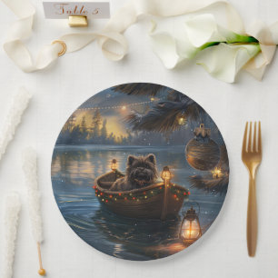 Assiettes En Carton Affenpinscher Festive Christmas Voyage