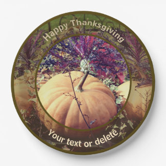 Assiettes En Carton Affichage citrouille Automne Personnalisé Thanksgi