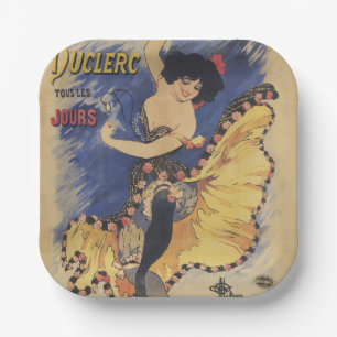 Assiettes En Carton Affiche ancienne Art nouveau danseuse française