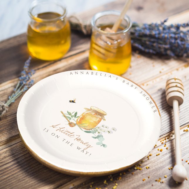 Assiettes En Carton Affiche de bienvenue de Baby shower Sweet Little H (Créateur téléchargé)