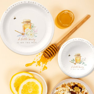 Assiettes En Carton Affiche de bienvenue de Baby shower Sweet Little H