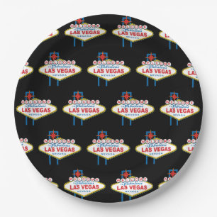 Assiettes En Carton Affiche de bienvenue Las Vegas
