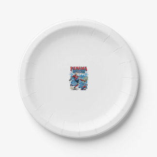 Assiettes En Carton Affiche de style de squelette de football de Panam