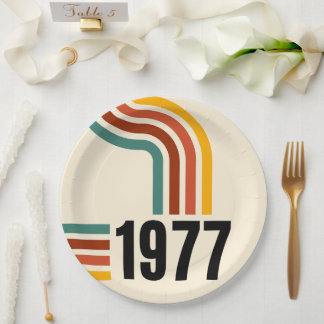 Assiettes En Carton Affiche Rétro Vintage 1977 50e Anniversaire